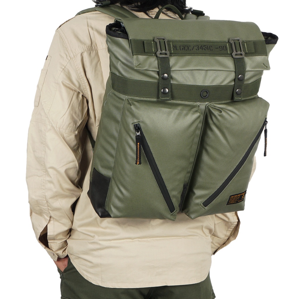 M.GEE Tas Ransel Punggung Pria Backpack Mgee Original Justin C004 Green