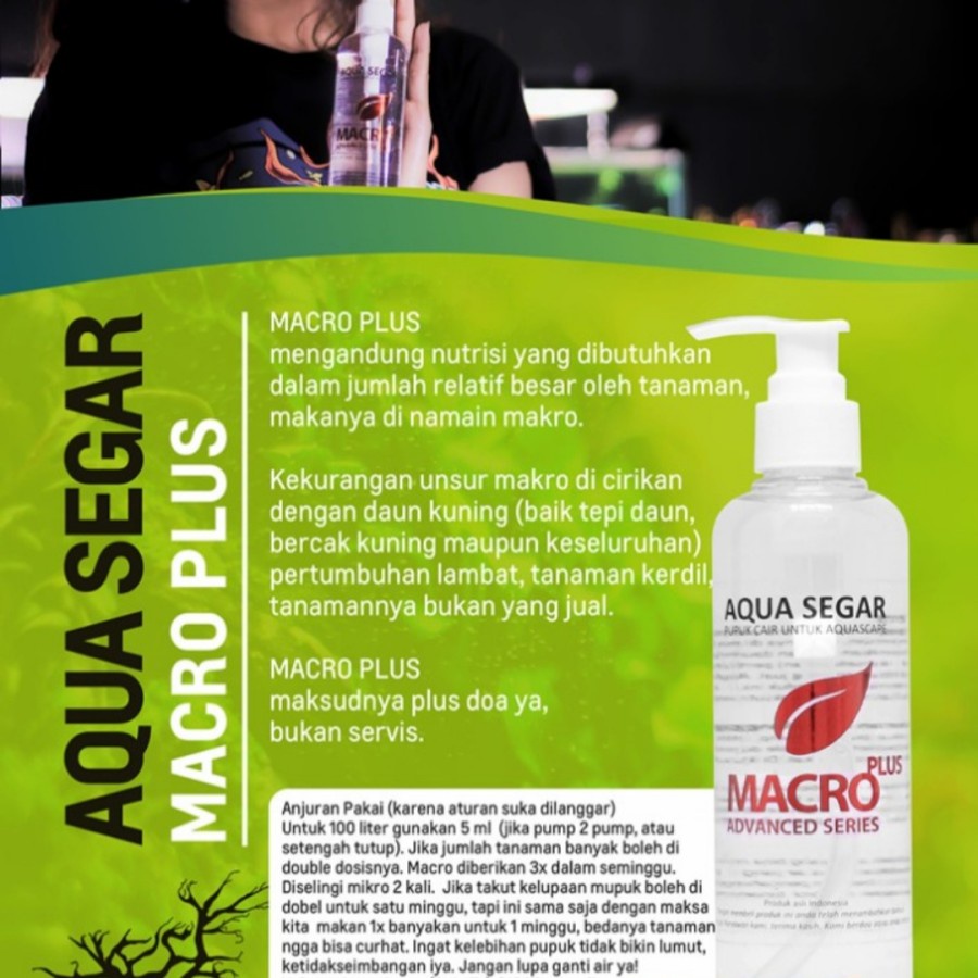 AQUASEGAR MACRO PLUS PUPUK CAIR TANAMAN AQUASCAPE AQUARISET PUPUK CAIR