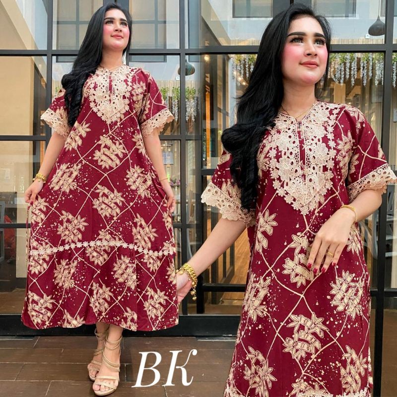 DASTER ARAB RENDA MOTIF BAMBU/DASTER BORKAT/DASTER RENDA REMPEL-Marun