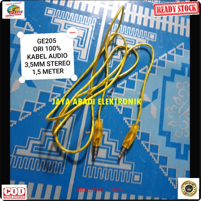 G205 ORIGINAL KABEL 3.5 MM AUX 1-1 HP 1.5 METER SPEAKER SPEKER SPIKER AUDIO CABEL CABLE SOUND SISTEM STEREO JEK JACK SAMBUNGAM ELEKTRONIK SPK MUSIK MP3 SUARA UNIVERSAL G205   ORIGINAL kabel aux audio hp handphone dual 3.5mm sound system stereo jek jack sa