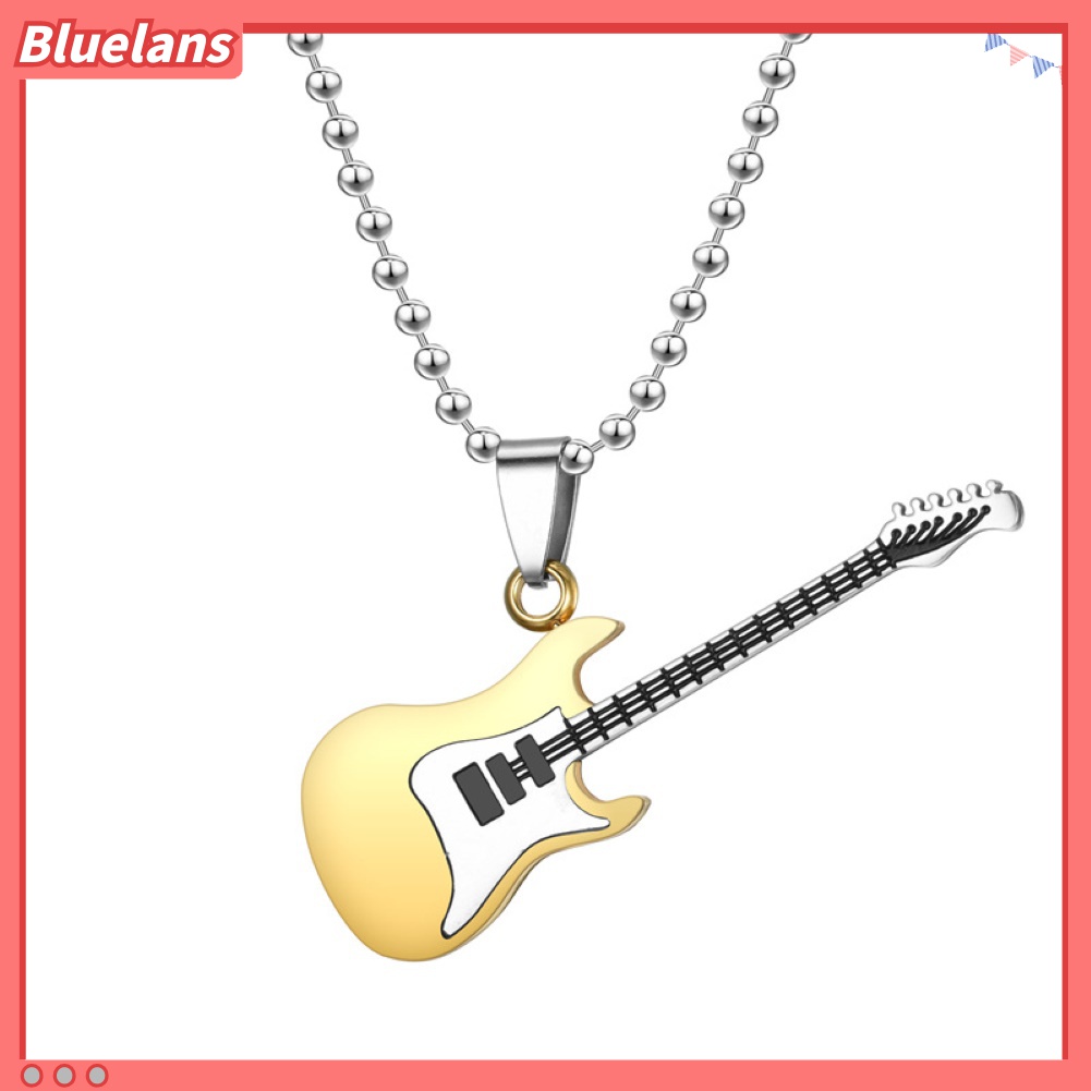 Kalung Rantai Panjang Liontin Gitar Gaya Hip Hop Untuk Pria Dan Wanita