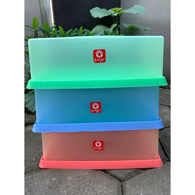 Sunlife Kotak tissue jumbo / Tempat tissu / box tissu segi warna pastel transparan