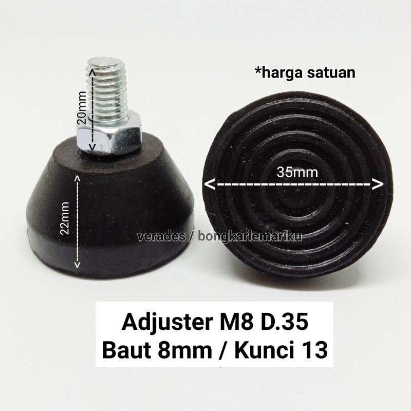 Adjuster M8 Diameter 35 mm / Karet Kaki Meja Stabil