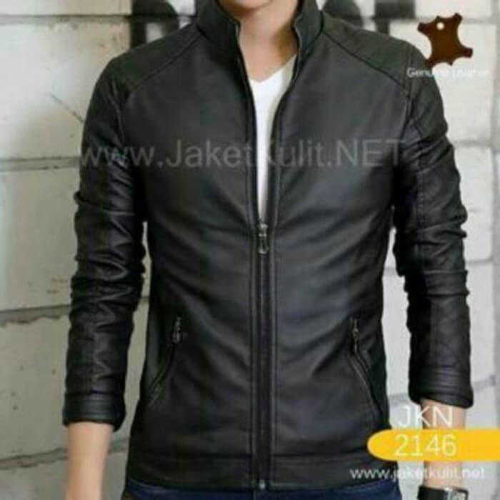 Jaket semi kulit pria/jaket motor/jaket harian