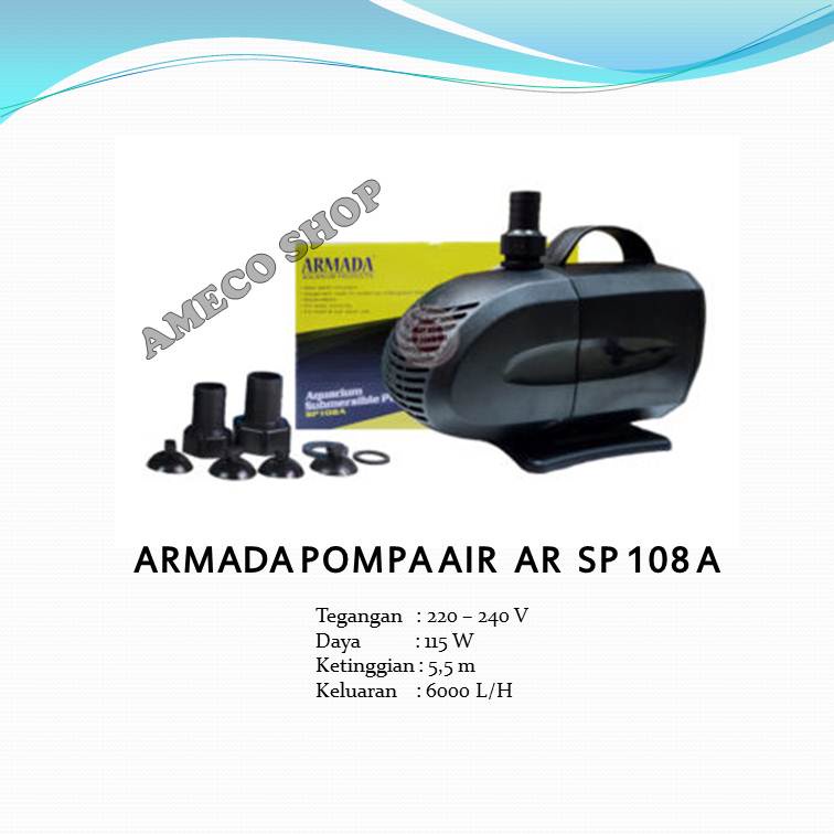 ARMADA Pompa Air Celup Aquarium AR SP 108 A