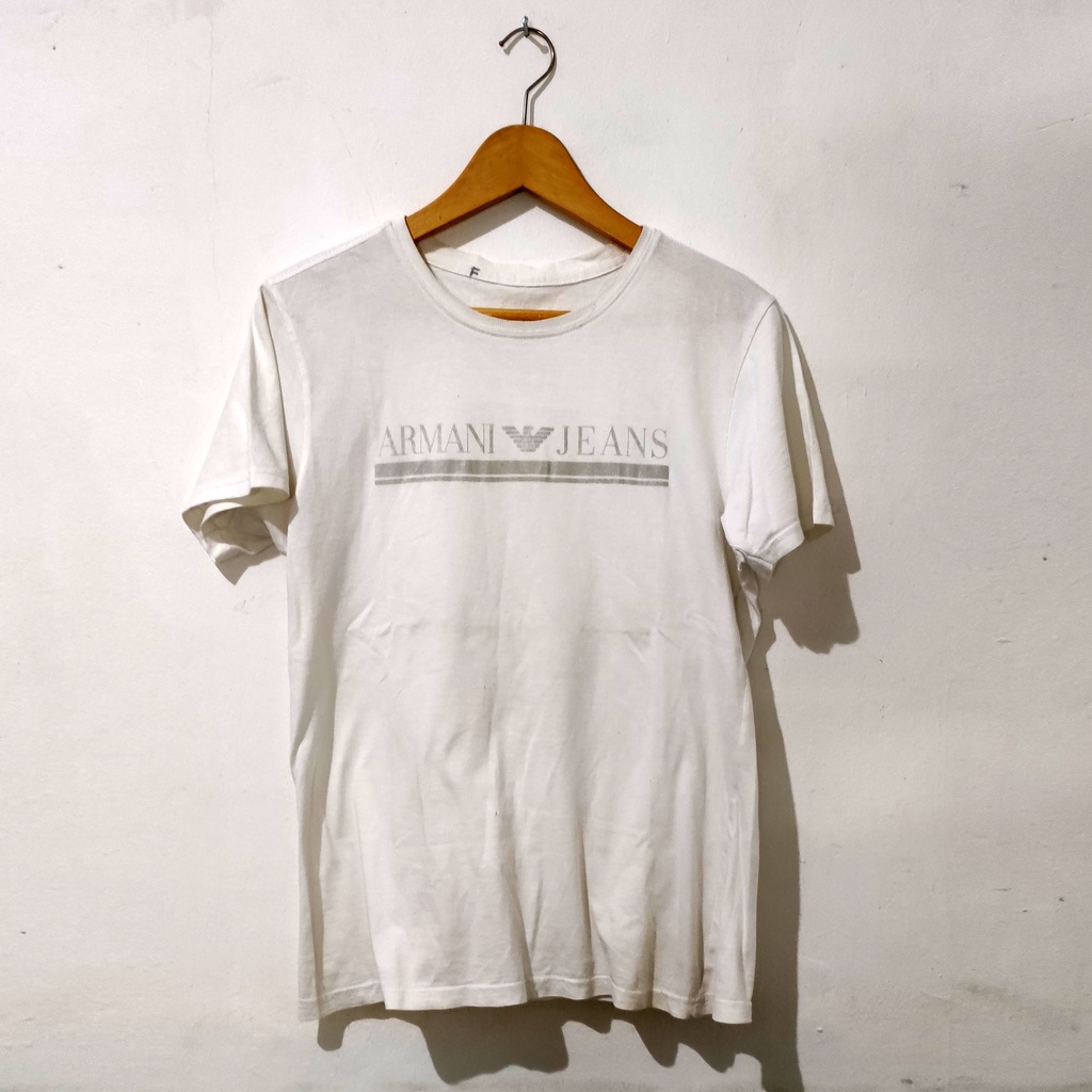 Kaos Pria Armani Jeans Putih