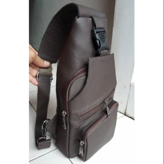 TAS SELEMPANG PRIA KULIT ASLI SLINGBAG COWOK SLEMPANG