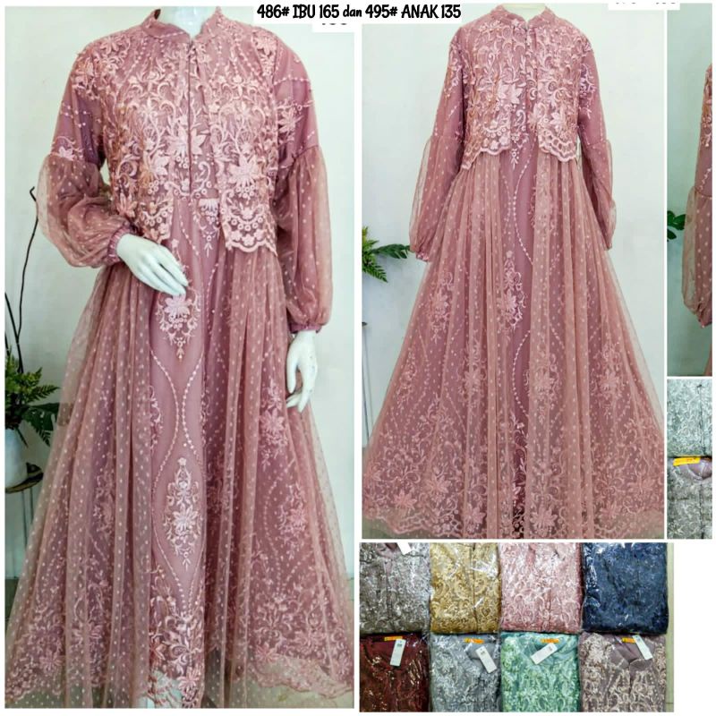 DRESS AGB TULLE BROKAT PREMIUM/ DRESS TILE / GAMIS TULLE BROKAT