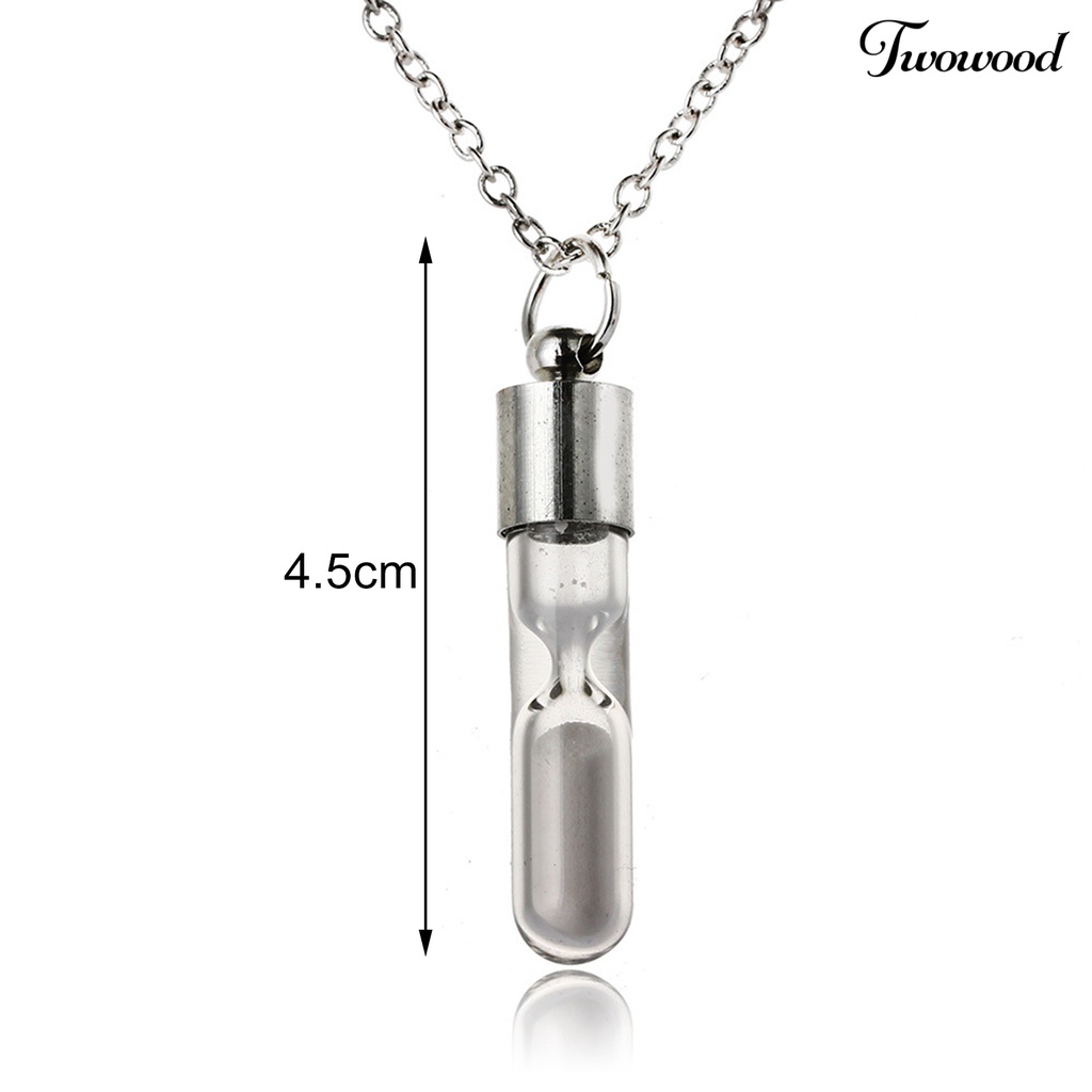 Twowood Glowing Necklace Hourglass Luminous Glass Adjustable Necklace Jewelry for Women