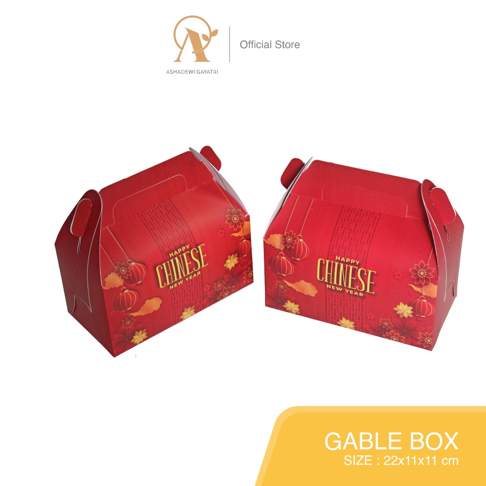 

Ashadewi Gayatri - Gable Box Ivory : 22x11x11 cm / Chinese New Year / box hampers dessert