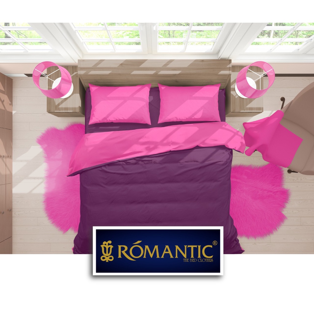 Two Tone Bedcover ROMANTIC Pink x Purple aesthetic Bandung