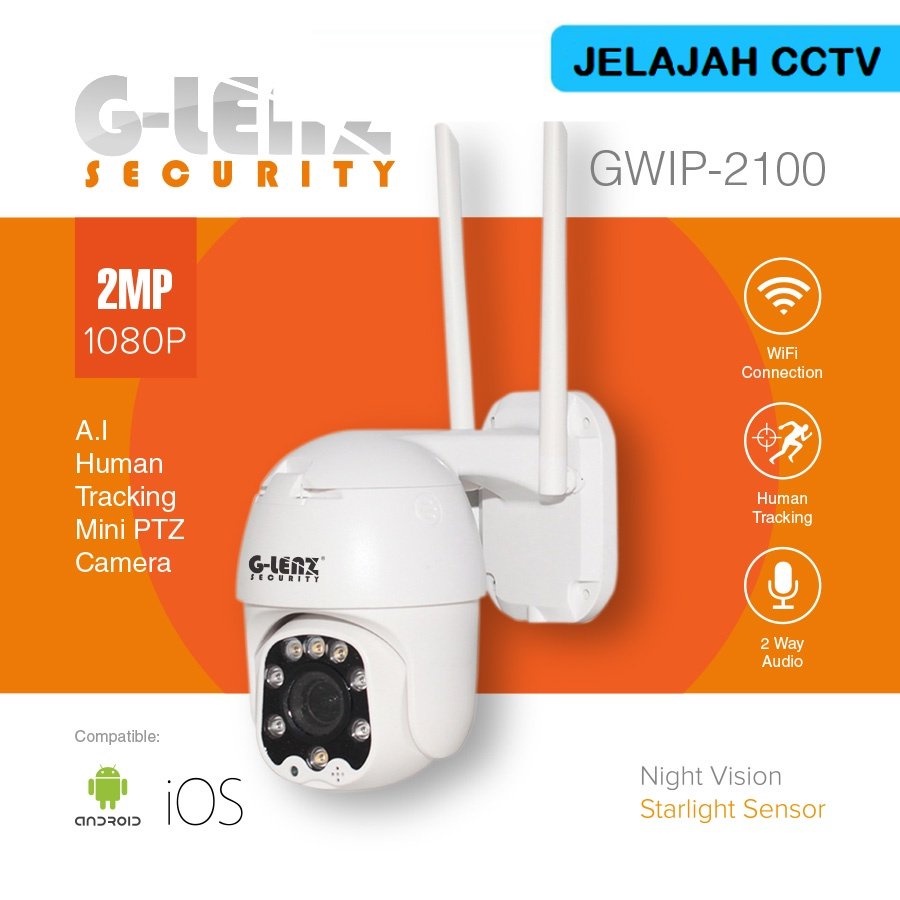 GLENZ NIGHT COLOR SMART IP CAMERA CCTV PTZ - GWIP 2100 (Full HD 2MP)