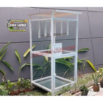 Sangkar Kandang Ternak Umbaran Koloni Aviary Besar Kotak Lovebird Kenari Murai Kakatua Pekutut Beo B