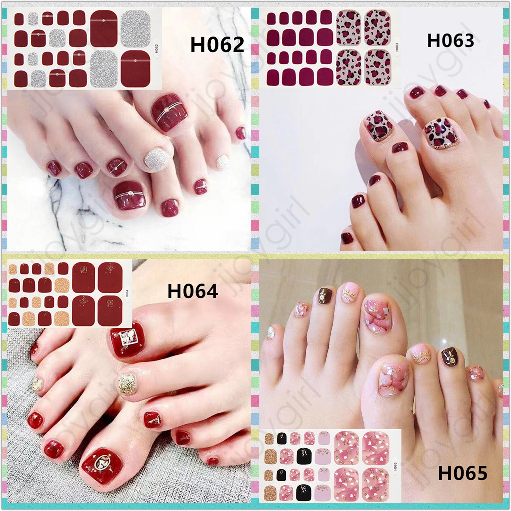H Nail Stiker Kuku Motif Kartun Hiasan kuku 3D Anti Airuntuk Stiker Kuku Nail Art Toenail Sticker