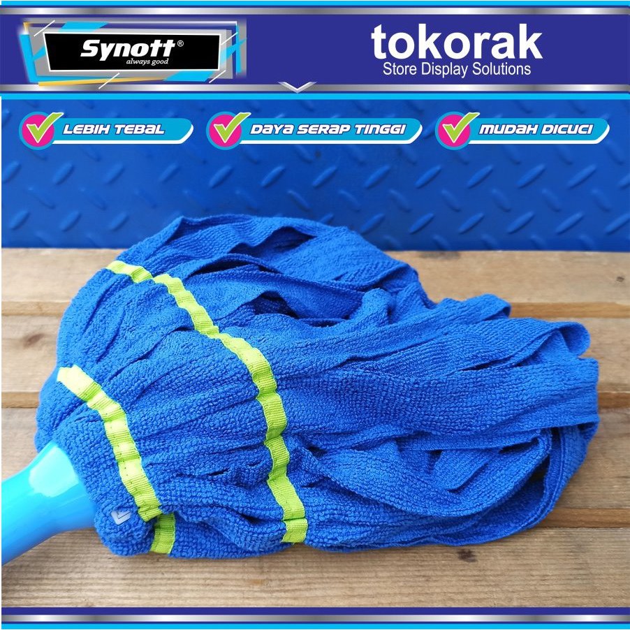 SYNOTT ALAT PEL KAIN MICROFIBER GAGANG STAINLESS TWIST MOP PUTAR KUNCI