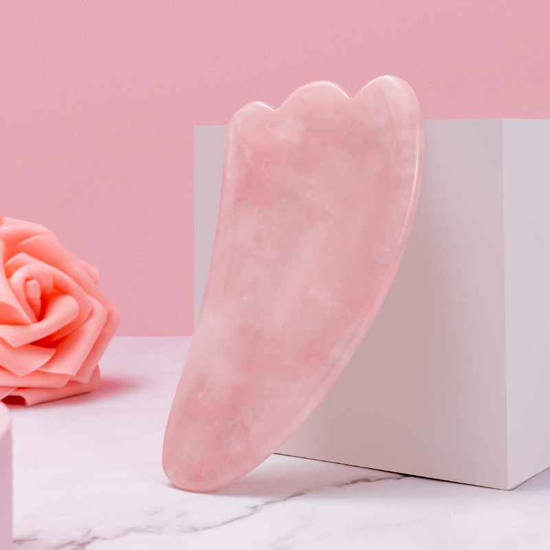 Gua Sha &amp; Roller Facial Massage - Rose Quartz