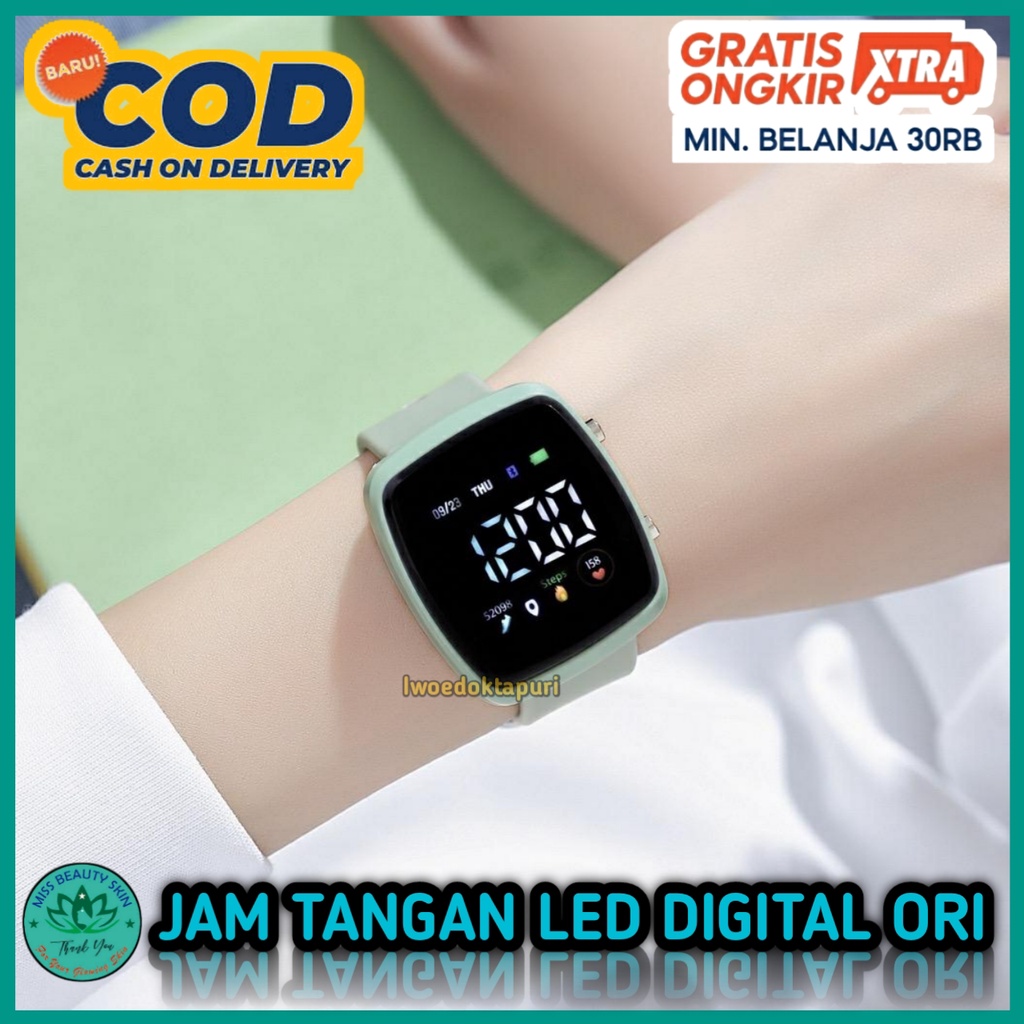 COD Jam Tangan Wanita Pria Led Digital Premium Water Resisten Anti Air Original Rubber Keren Fashion Korea Import Kekinian Couple Untuk Hampers Anak Remaja &amp; Dewasa Laki Perempuan Promo Murah Grosir