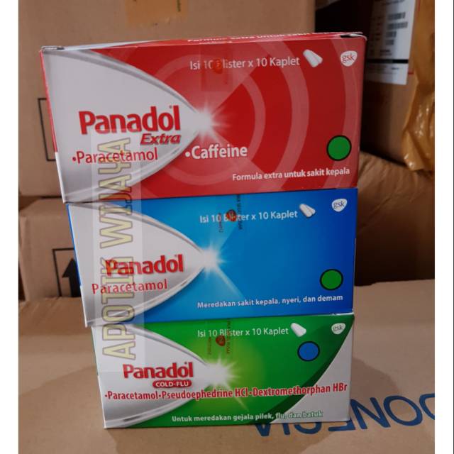 Panadol Merah / Panadol Hijau / Panadol Biru (Harga per Blister)