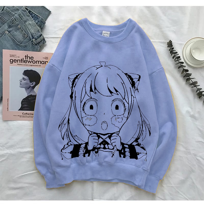 Sweater wanita Anime anya Crewneck M-XXL