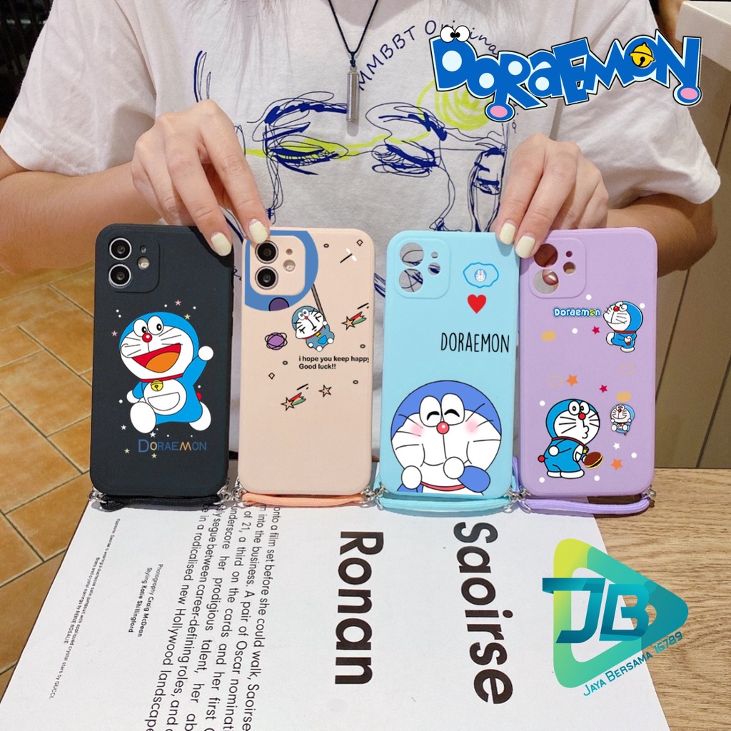 SOFTCASE SILIKON SLINGCASE TALI LANYARD STRAP PHONE MACARON PELINDUNG KAMERA DORAEMON OPPO VIVO SAMSUNG XIAOMI REALME IPHONE ALL TYPE JB5338