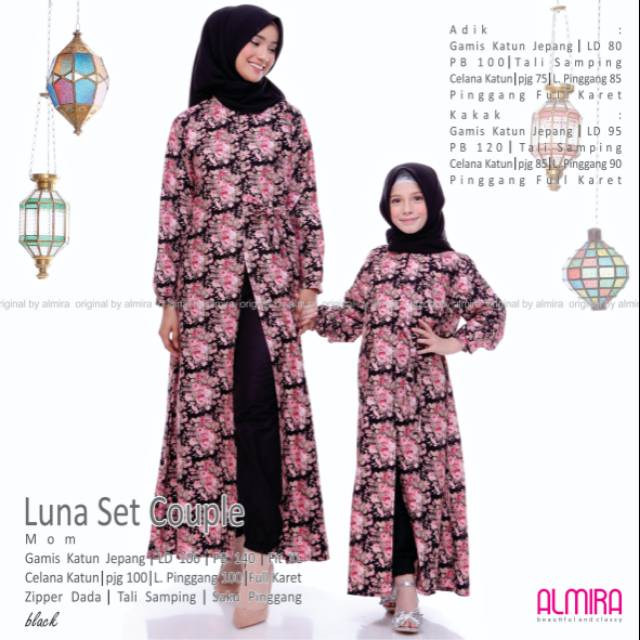 Gamis couple ibu anak katun jepang LUNA set