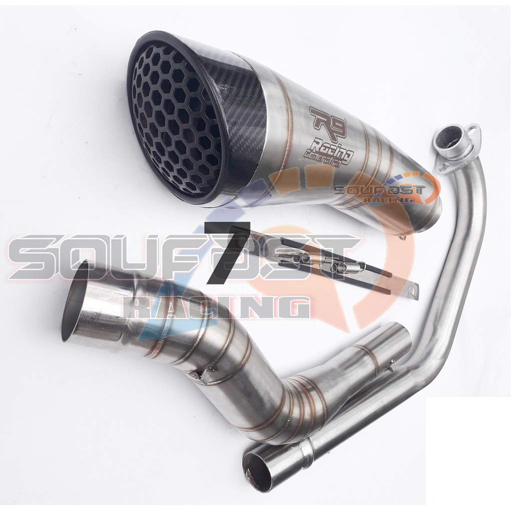 Knalpot R9 Vixion cbr150r cb150r r15 gsx satria fu mx king mx135 byson scorpio supra gtr sonic verza megapro xsr155 tiger aerox nmax vario lexi xmax scoopy beat mio xeon pcx adv-cbr150r thailand