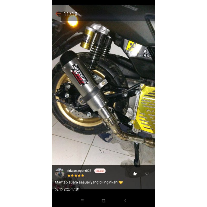 SILINCER DAYTONA KNALPOT NMAX 150 AEROX PCX VARIO INJEK KARBU BEAT MIO VIXION SUPRA MODIF RACING-6