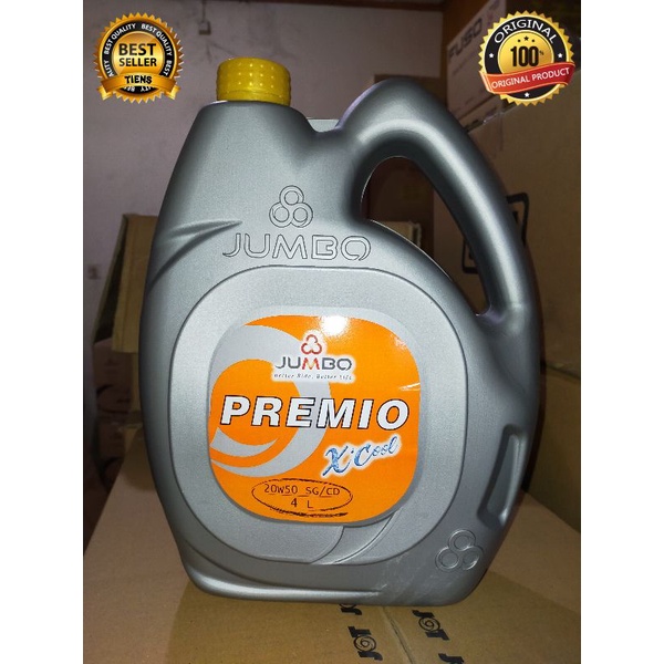 Oli JUMBO PREMIO XCOOL 20W50 SG/CD 4 Liter - Oli Mesin Mobil Bensin