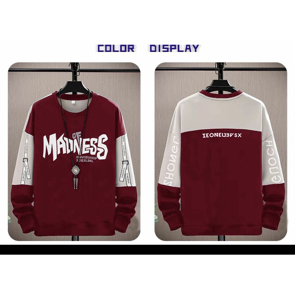 AMOSJKT28.BAJU SWEATER MADNESS/JUMPER/ATASAN LENGAN PANJANG/HOODIE