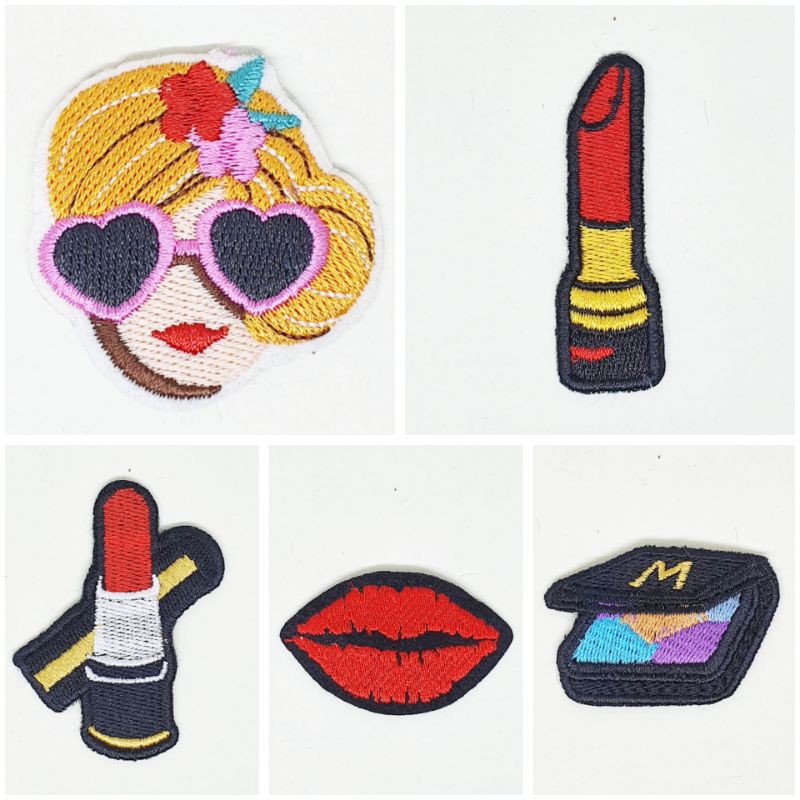 Patch Bordir/Patch Lipstik/Patch Bibir/Patch Eyeshadow/Patch Girl