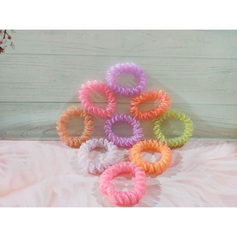 JKSNASEMKA22 -  IKAT RAMBUT SPIRAL MOTIF KOREA IMPORT BESAR-1