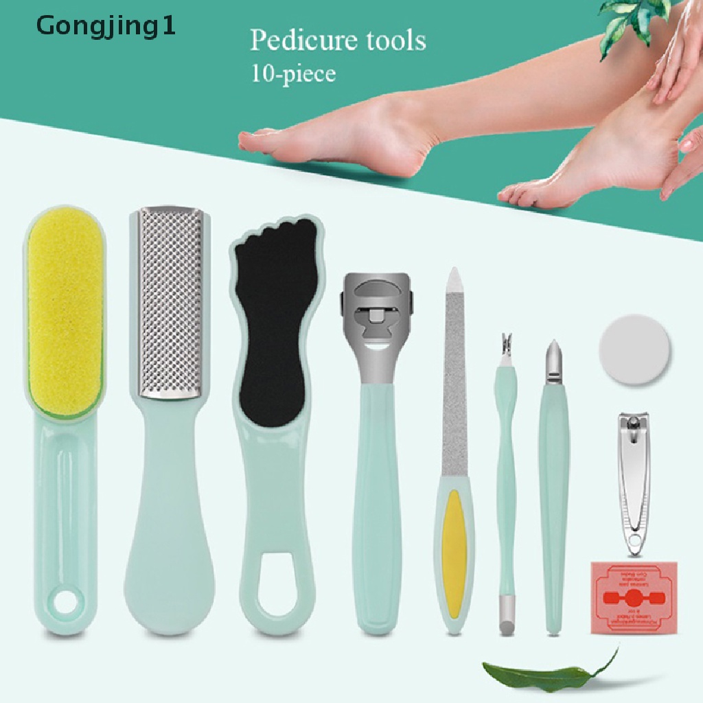 Gongjing1 10 In 1 Alat Kikir Kaki Bahan Stainless Steel Untuk Pedicure