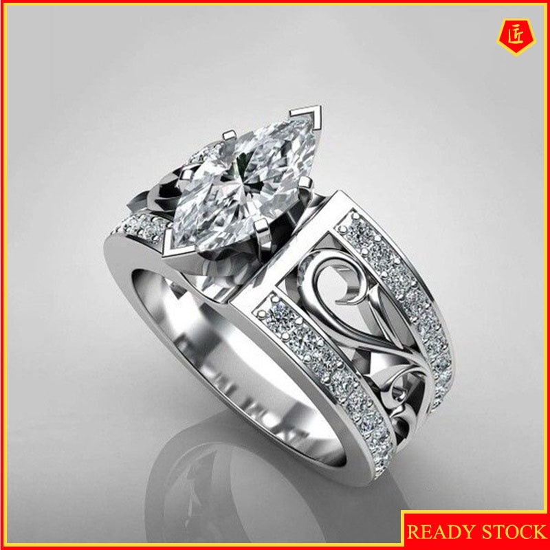 [Ready Stock]Hollow Diamond Ring Creative Personalized Niche Design