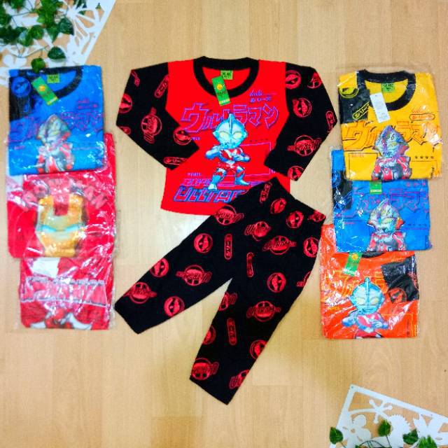 [Yung] Setelan Baju Lengan Panjang Anak Cowok  Aplikasi Lampu LED 2-8 tahun