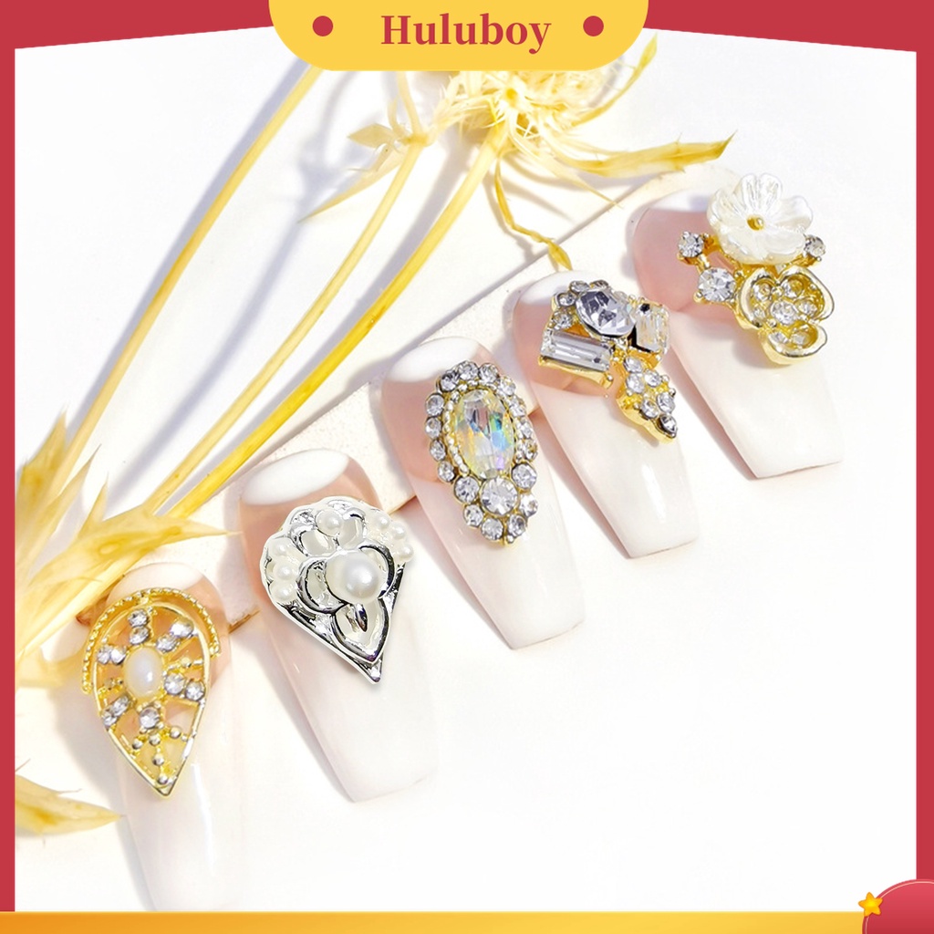 Huluboy Huluboy♡ 10pcs / Kantong Berlian Imitasi Bahan Alloy Untuk Dekorasi Nail Art