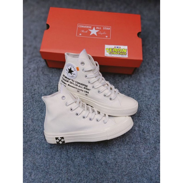 SEPATU CONV3RSEE 70s HIGH x OFF WHITE GLOSSY OFFWHITE PREMIUM MURAH