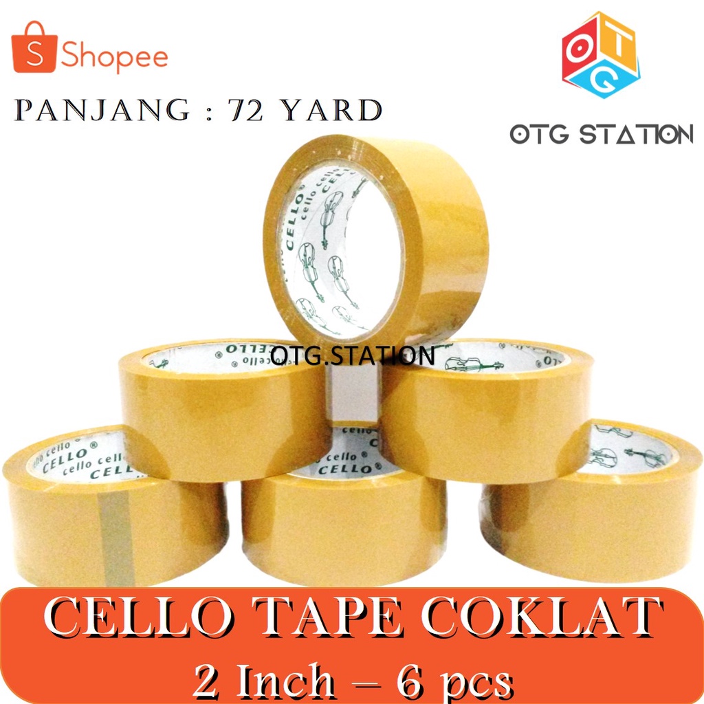 

Cello Tape Coklat 2 Inch 6 pcs Isolasi Coklat Besar Cellotape Lakban Lem Perekat Bening Alat Isolasi Pembungkus OTG STATION