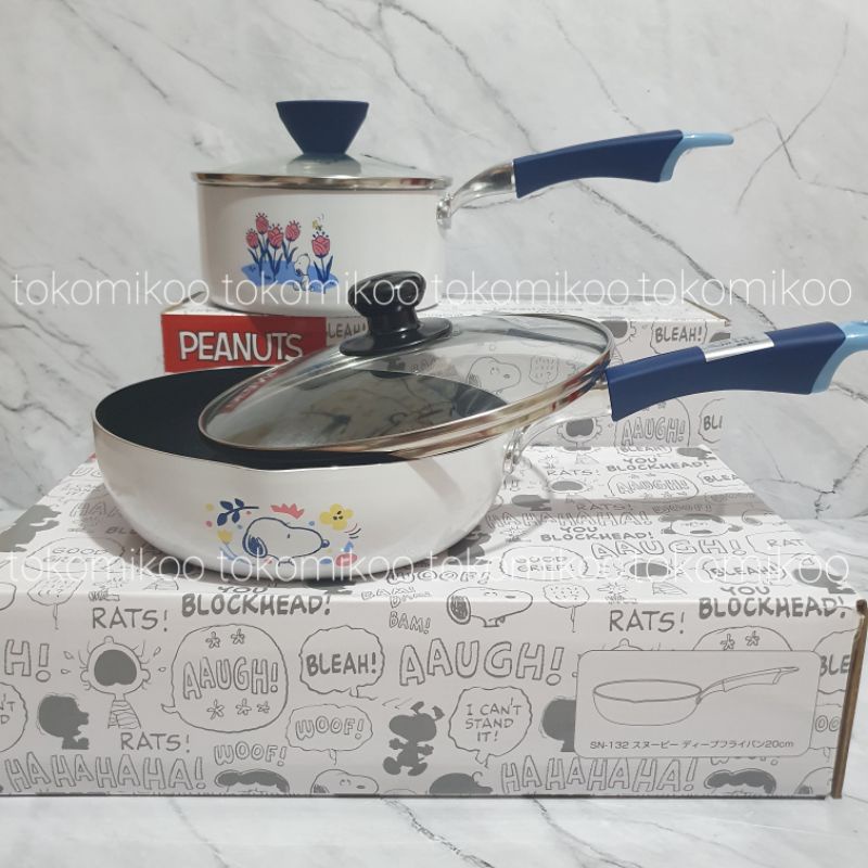 Wok Pan Milk Pan anti lengket teflon panci snoopy karakter