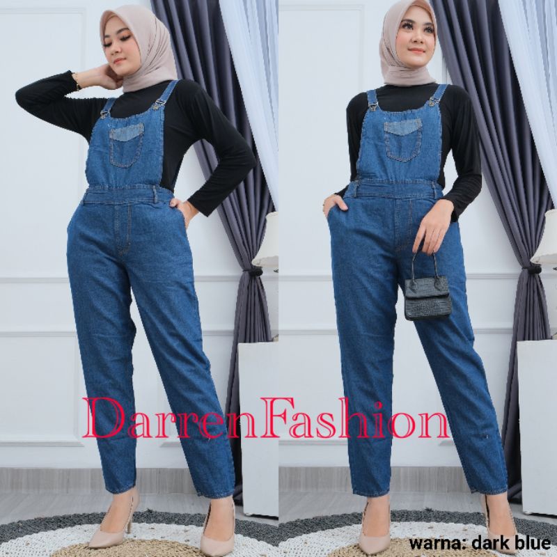 Celana Panjang Overall Wanita Dewasa Jeans Denim Murah