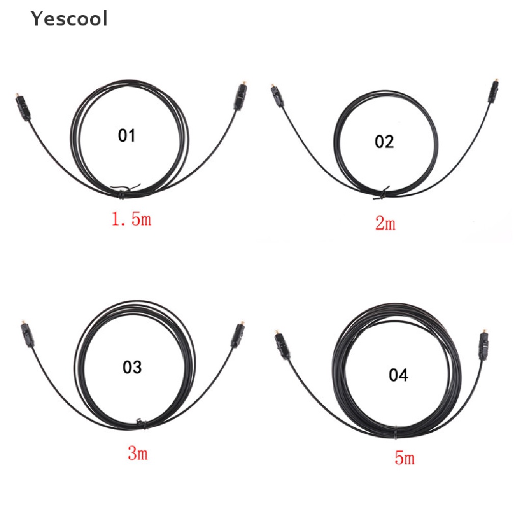 Yes Kabel Audio Digital TOSLink Fiber Optik Warna Hitam Panjang 1.5M 2M 3M 5M