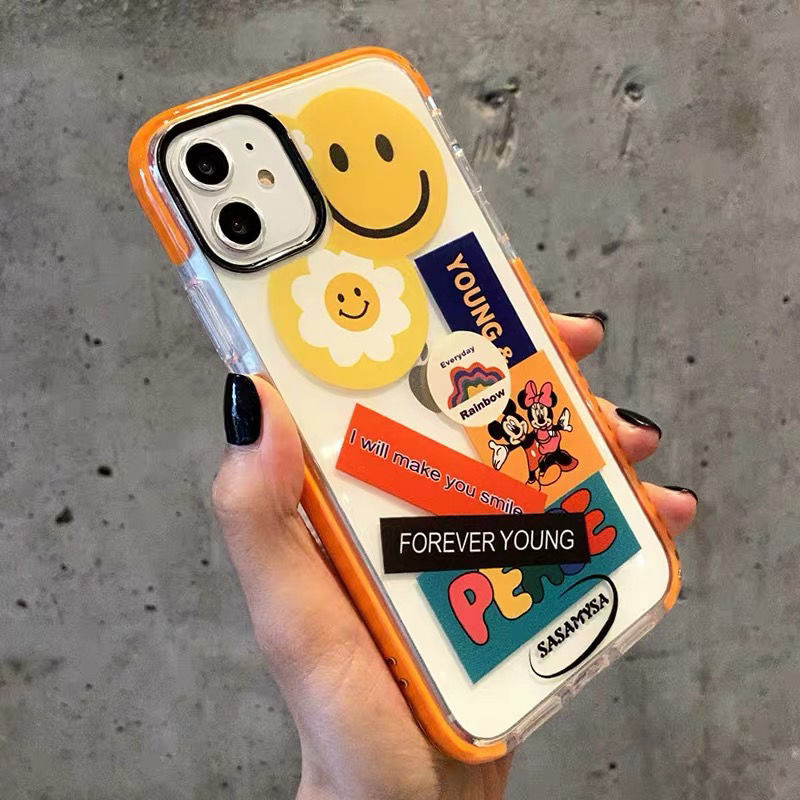 Smiley Pola IPhone 6 6 S Plus 7 8 Plus SE X XS XR X Max 11 11pro 11 Promax 12 12promax Smiley Silicone Ponsel Case Ks7ttt