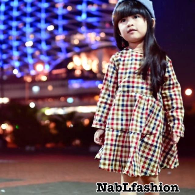 Dress chubby lengan panjang untuk anak usia 3-5 tahun nabLfashion