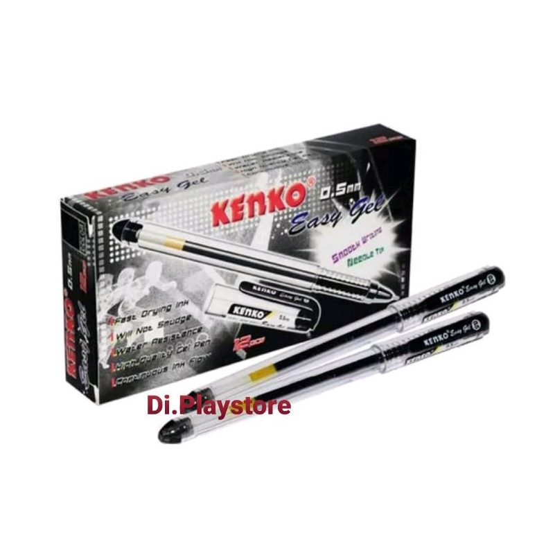 

Pulpen/Ballpoint KENKO Easy Gel 0.5mm KENKO ASLI Pulpen Lancip Pena (1 Pack Isi 12 Pcs)