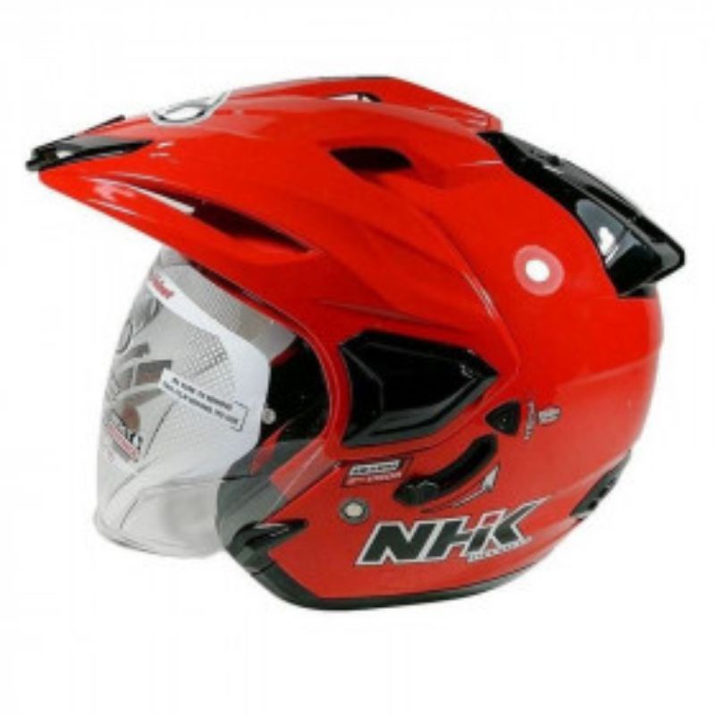 [COD] Helm NHK Predator Half Face Double Visor Merah Original SNI DOT