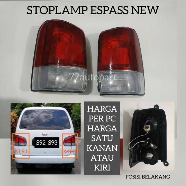 Lampu stop stoplamp espass new S92 S93