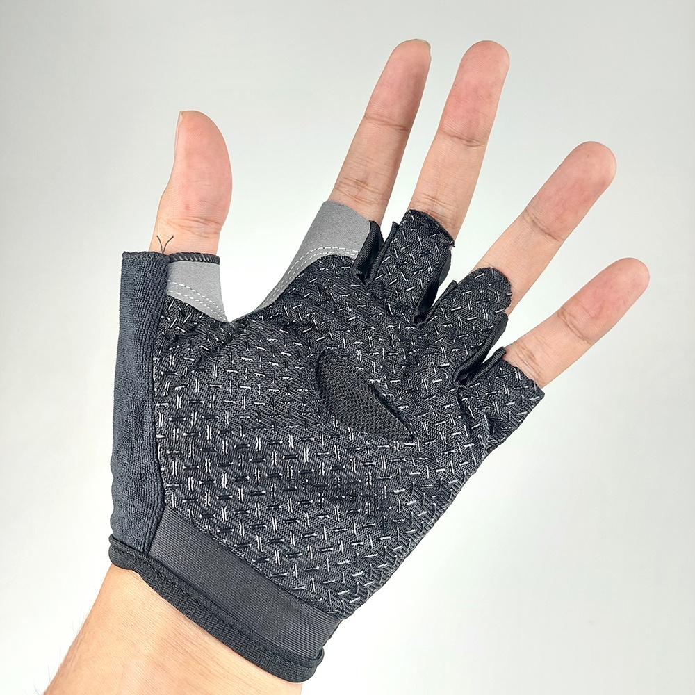 TaffSPORT Sarung Tangan Half Finger Sepeda Gym Size L - Black