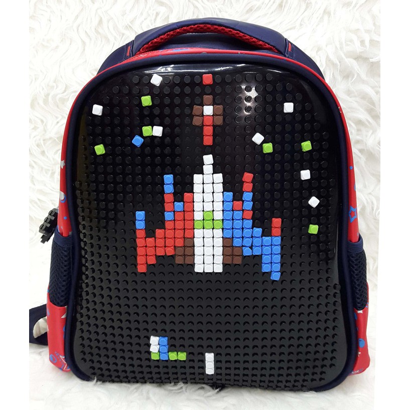 Tas Anak Sd Smp Ransel Punggung Sekolah Remaja Abg Koper Set Kope NT722  Lego Untuk Tk Hitam Merah