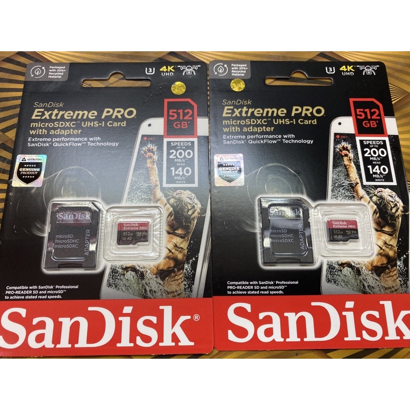 Micro SD HC - SDXC - Sandisk Extreme PRO 512GB (A2) 170MB/s Original
