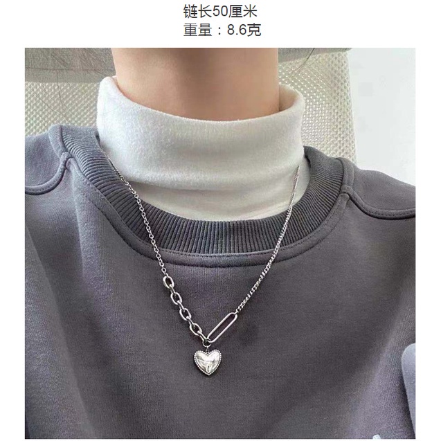 Kalung Wanita Rantai Panjang Titanium Wanita Liontin LOVE Gaya Hip Hop Rap Dance fashion style korea KLG36