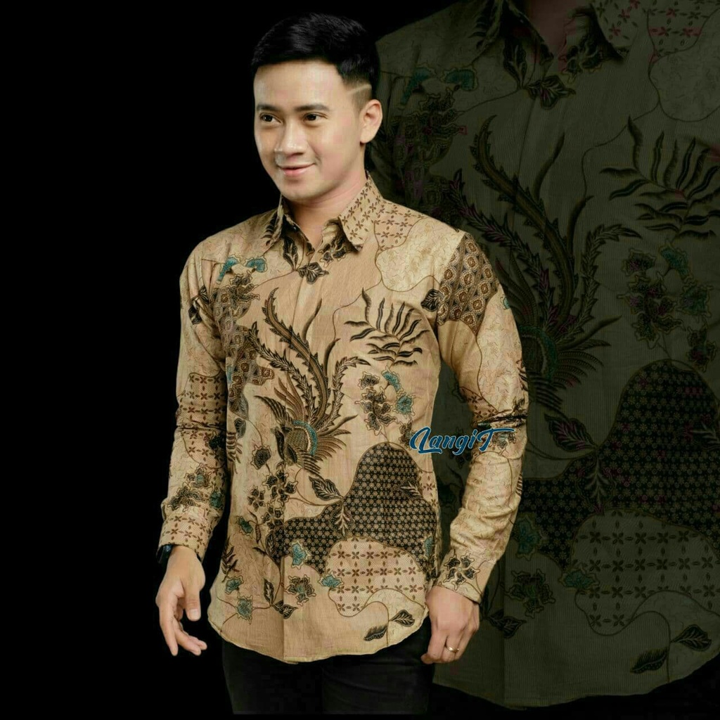 Kemeja Batik Pria Lengan Panjang Motiv Terbaru Seragam Guru Dan Kantor Bahan Katun Adem Di Pakai Serap keringat